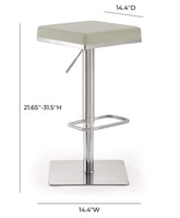 Bari Light Grey Steel Adjustable Barstool Model: TOV-K3656